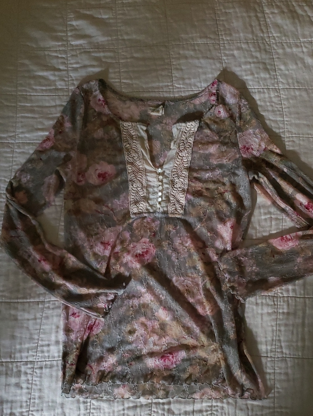Denim & Supply Ralph Lauren Sheer Lace Top Shirt Size XL